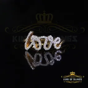 King of Bling's Yellow 925 SterlingSilver 0.33ct VVS 'D' Moissanite 'Love' Rings SZ 7 for Women