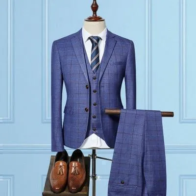 Grid Stripe Slim Fit Suit