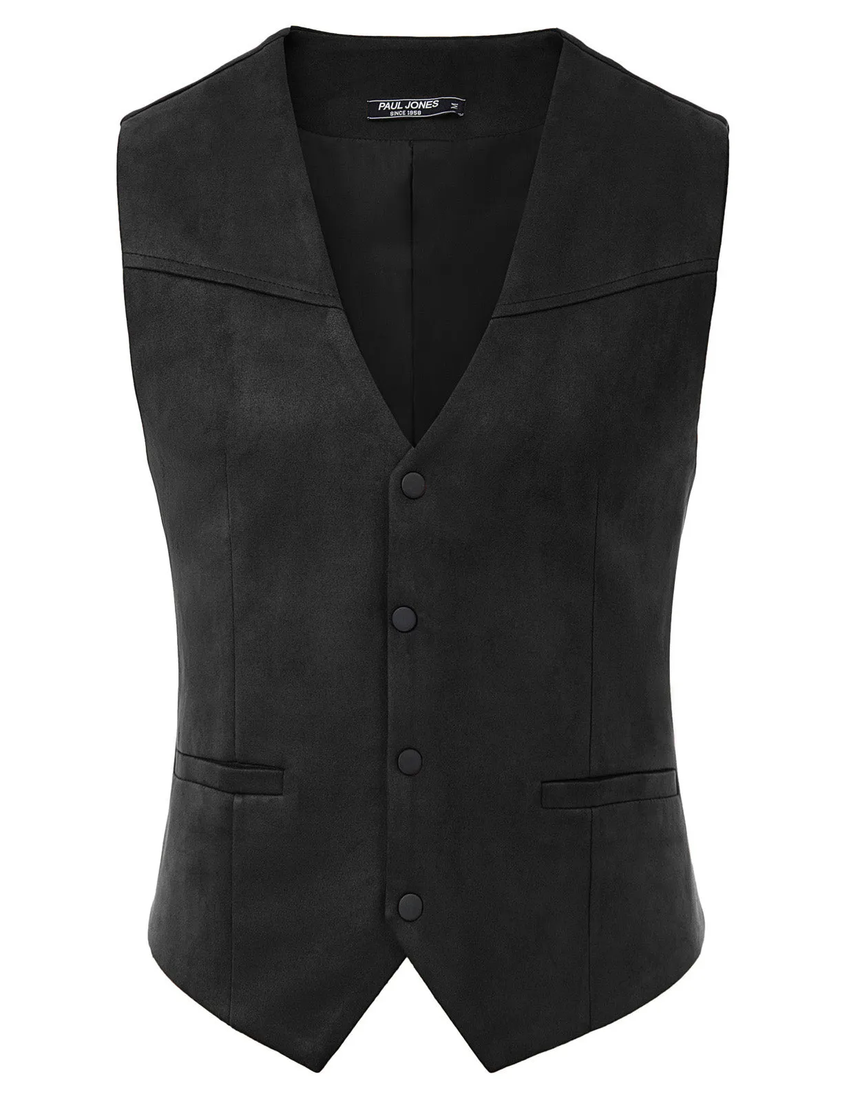 Men's Suede Leather Suit Vest Casual Western Cowboy Waistcoat Leisure Vests