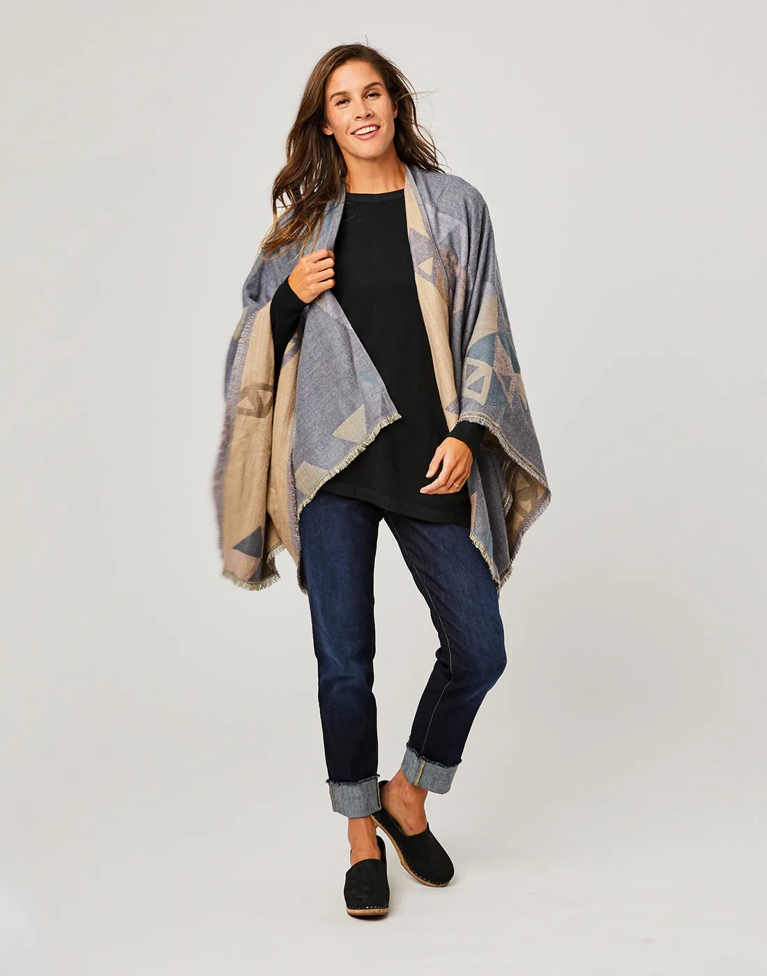 Mesa Poncho: Grey Heather - FINAL SALE