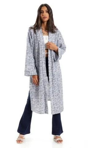 O156339 Bi-Tone Slip On Blue & White Cardigan