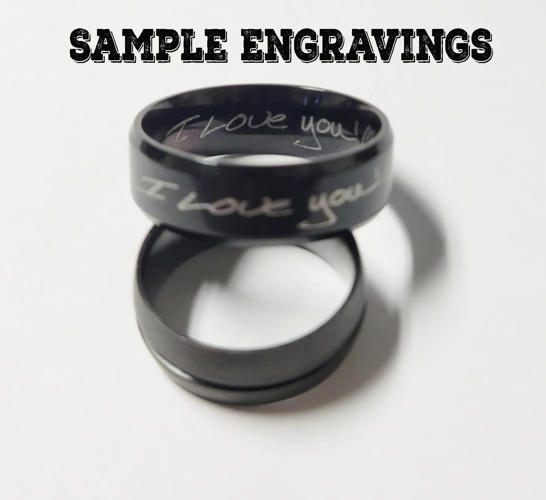 Custom Engraved Men's Black Tungsten Wedding Ring - Wedding Ring For Guy's