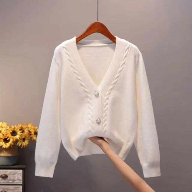 V-Neck Women Cardigan Sweaters