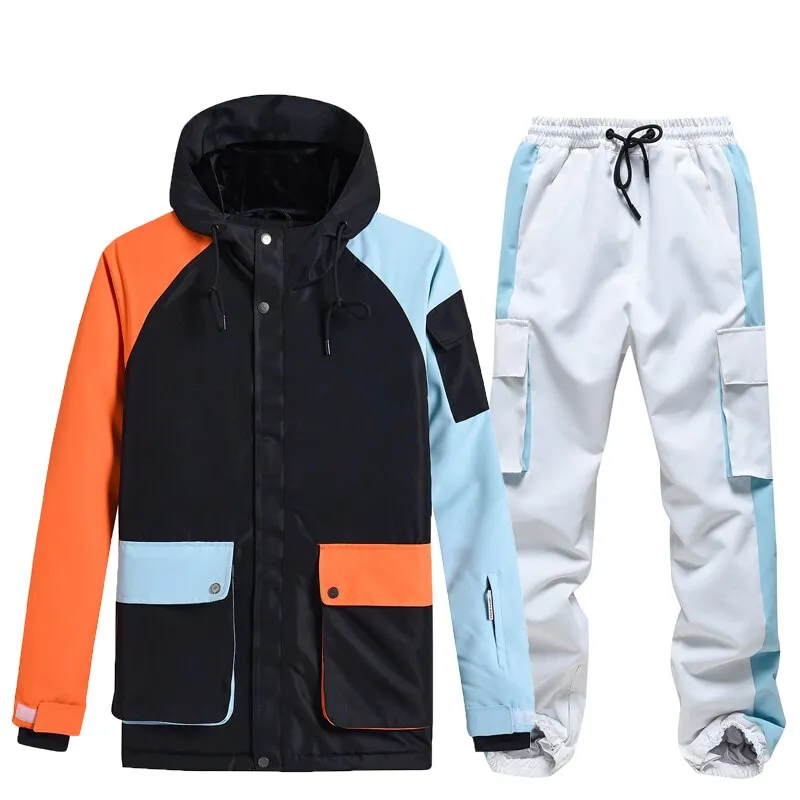 Women's and Men's Ski Jackets and Pants Set Windproof Waterproof  Snow Suit