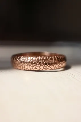 Reptile skin ring, 5 mm wedding band