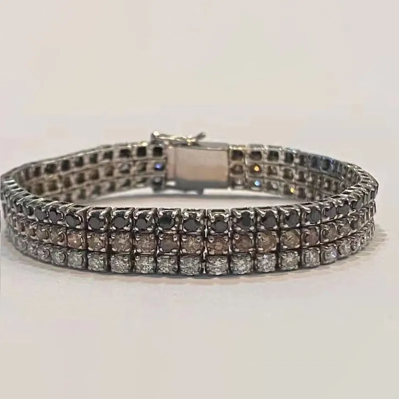 Sterling Silver Hip Hop  Bracelet