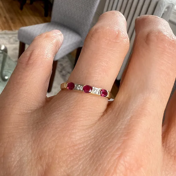 Ruby & Diamond Wedding Band