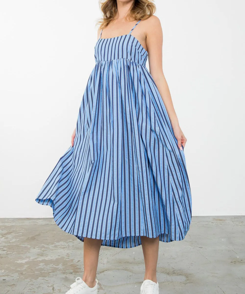 Stripe Midi Dress - Blue