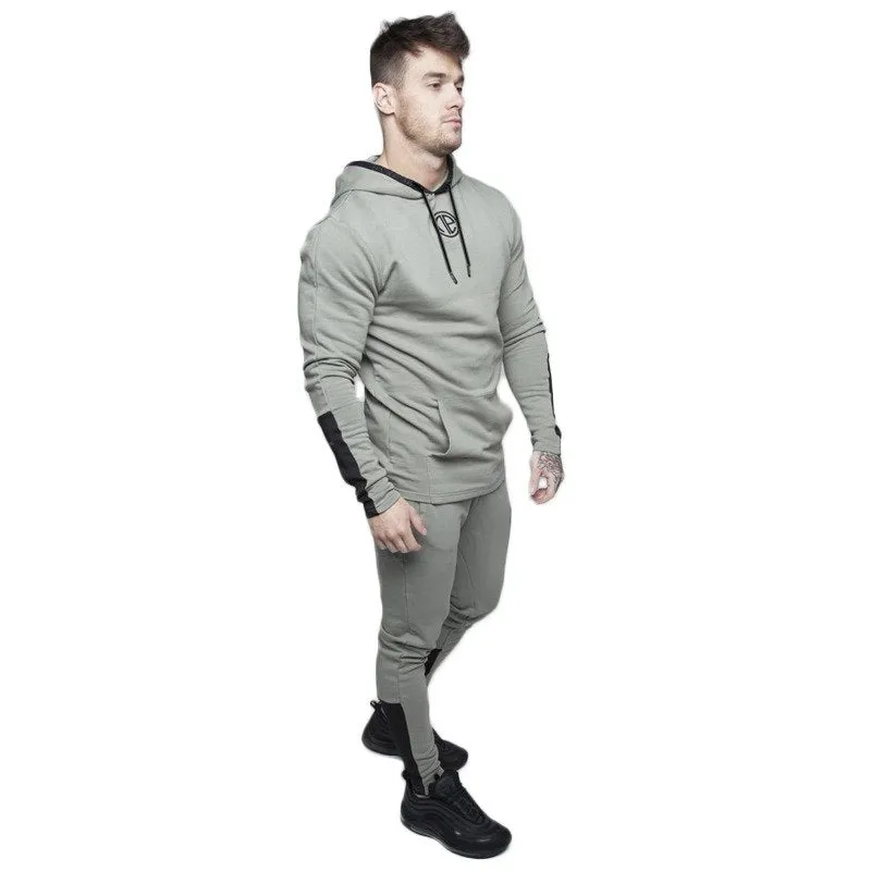 Men Running Gym Sport wear Tracksuit Fitness Body building