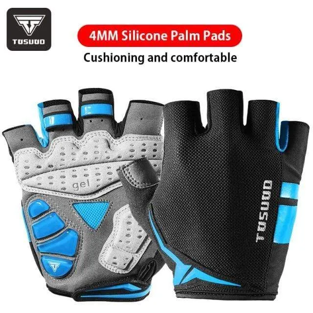 Cycling Bike Half Finger Non-slip Gloves Shockproof Summer Breathable MTB Road Bicycle Gloves Men Women Cycling Equipment