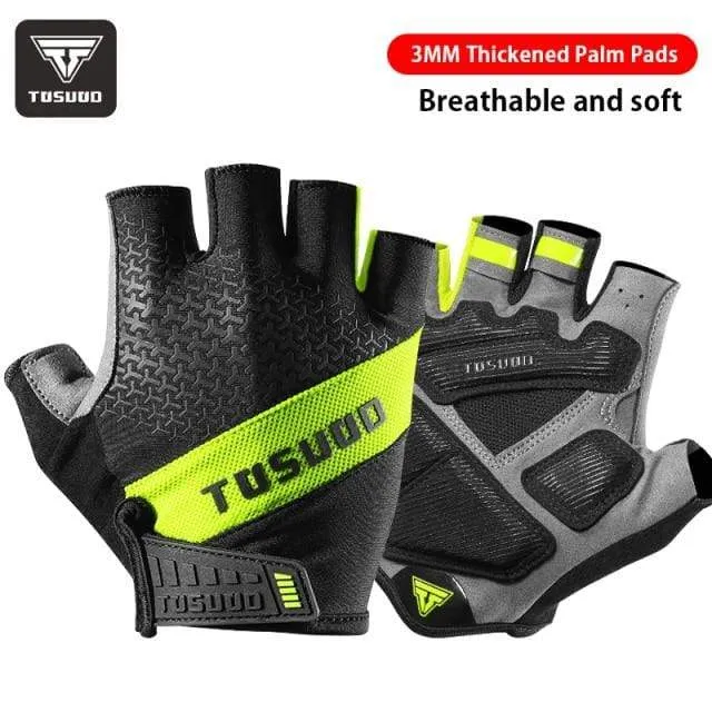 Cycling Bike Half Finger Non-slip Gloves Shockproof Summer Breathable MTB Road Bicycle Gloves Men Women Cycling Equipment