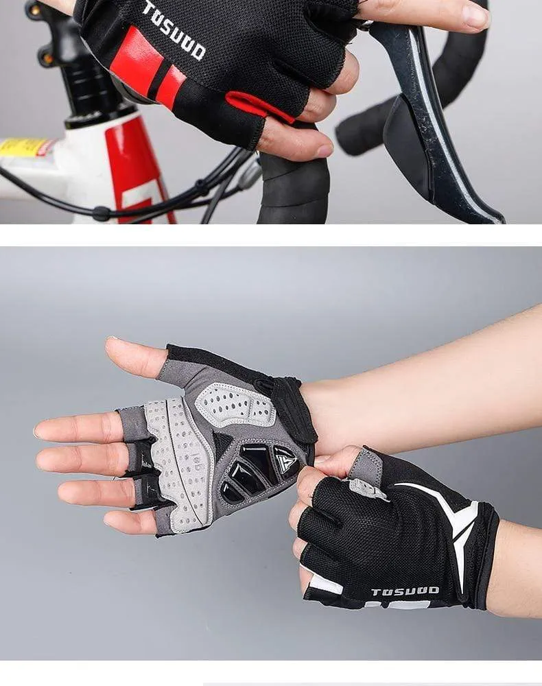 Cycling Bike Half Finger Non-slip Gloves Shockproof Summer Breathable MTB Road Bicycle Gloves Men Women Cycling Equipment