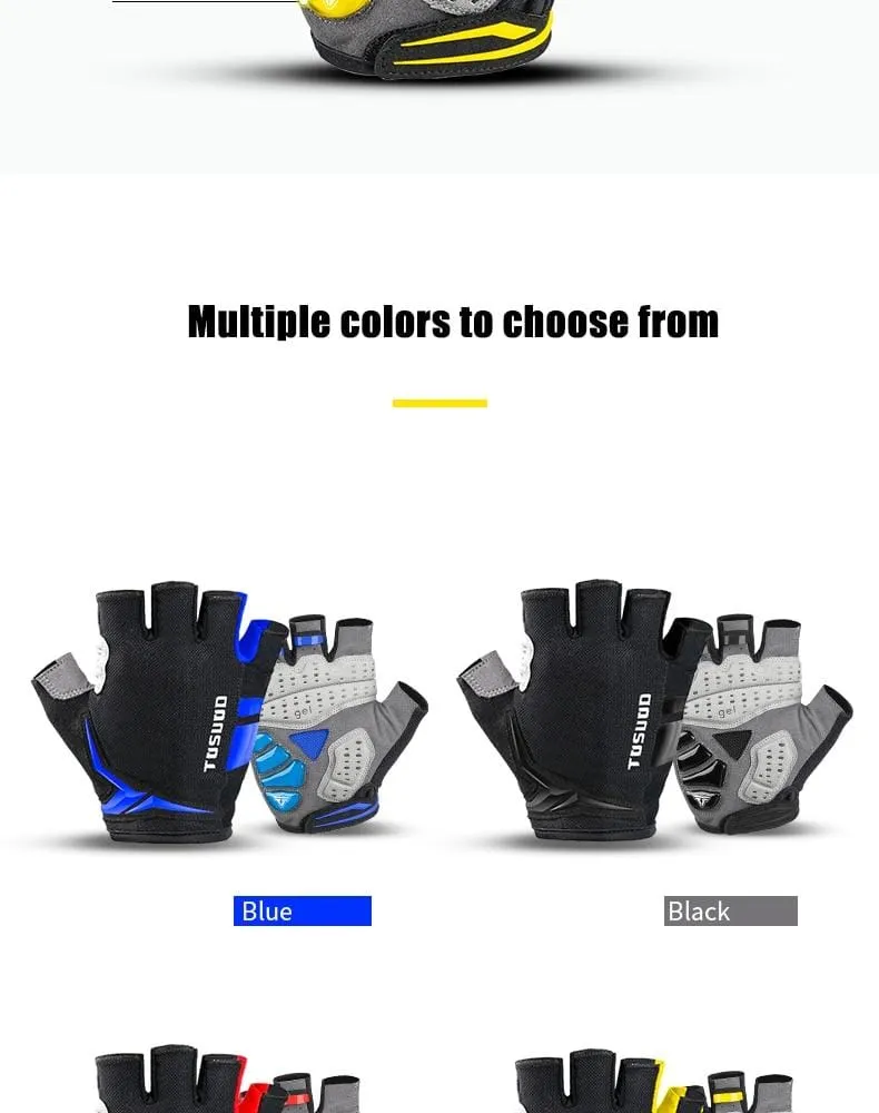 Cycling Bike Half Finger Non-slip Gloves Shockproof Summer Breathable MTB Road Bicycle Gloves Men Women Cycling Equipment