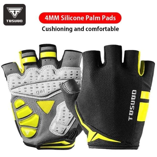 Cycling Bike Half Finger Non-slip Gloves Shockproof Summer Breathable MTB Road Bicycle Gloves Men Women Cycling Equipment