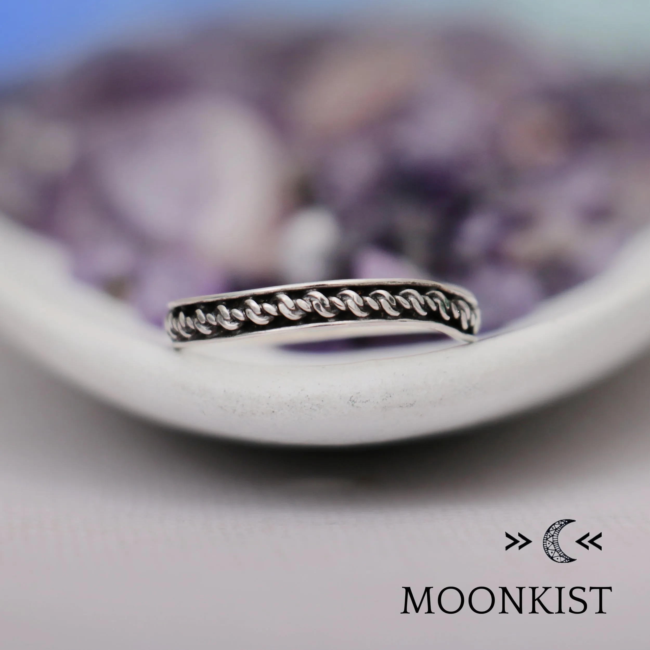 Sterling Silver Love Knot Curved Wedding Ring  | Moonkist Designs