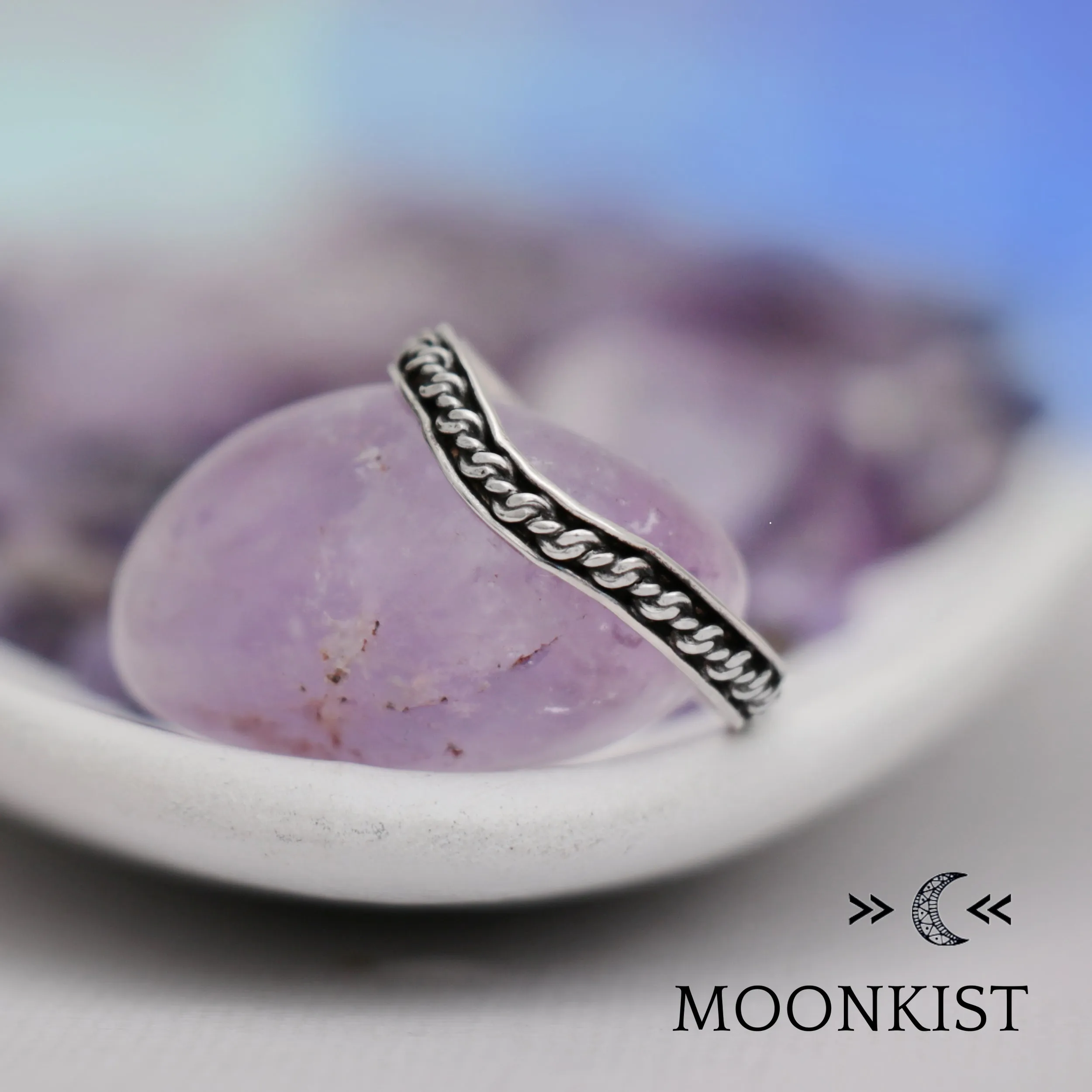 Sterling Silver Love Knot Curved Wedding Ring  | Moonkist Designs