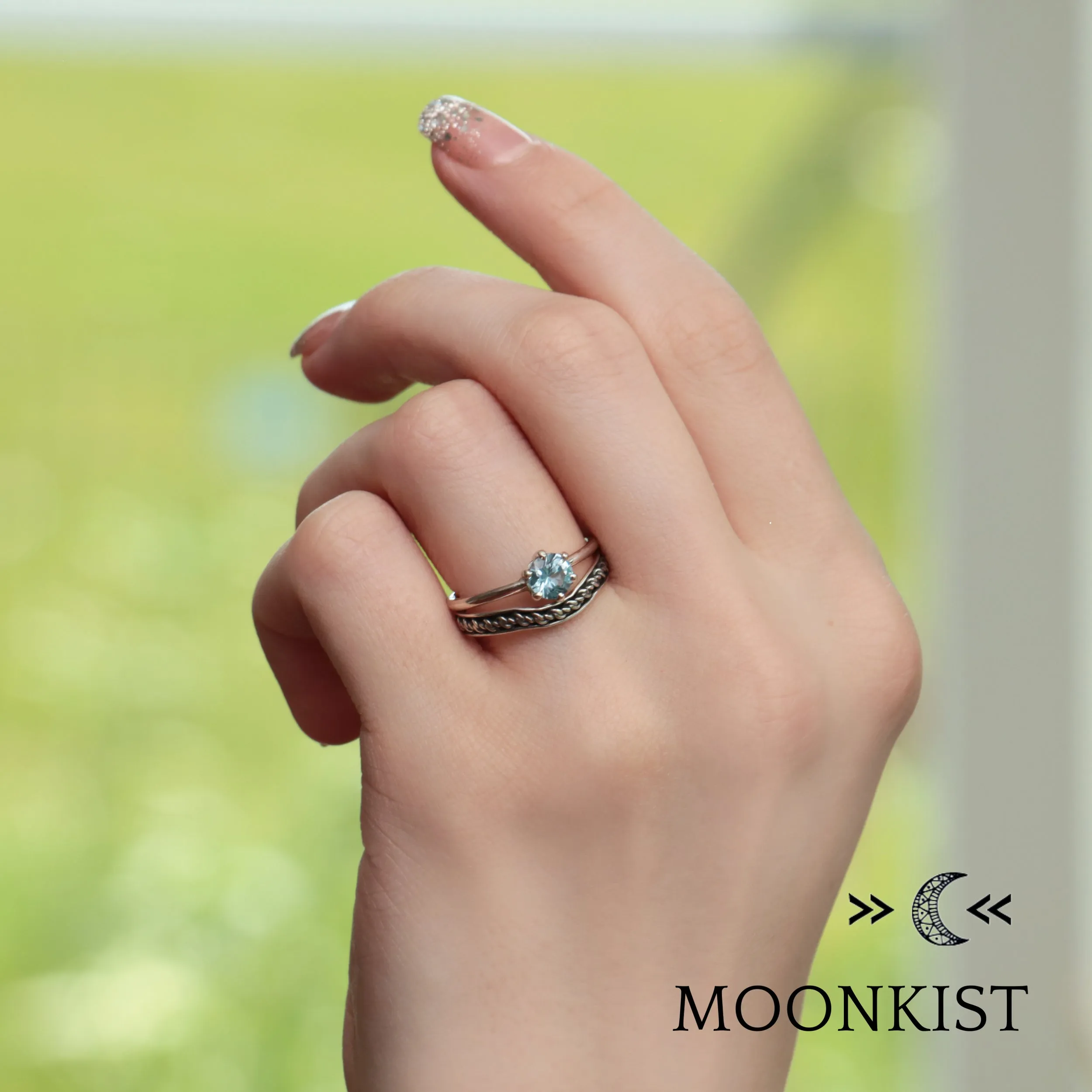 Sterling Silver Love Knot Curved Wedding Ring  | Moonkist Designs