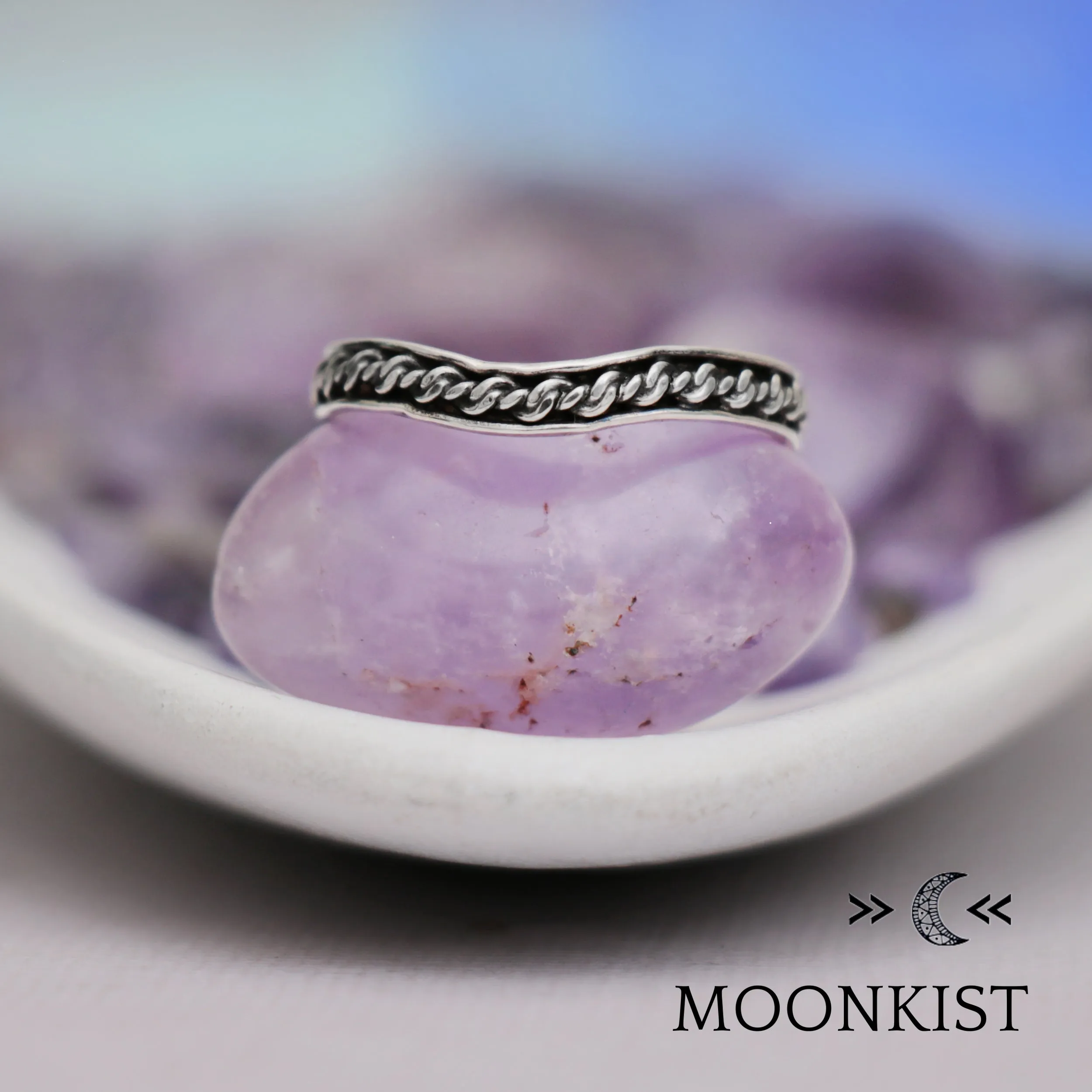 Sterling Silver Love Knot Curved Wedding Ring  | Moonkist Designs