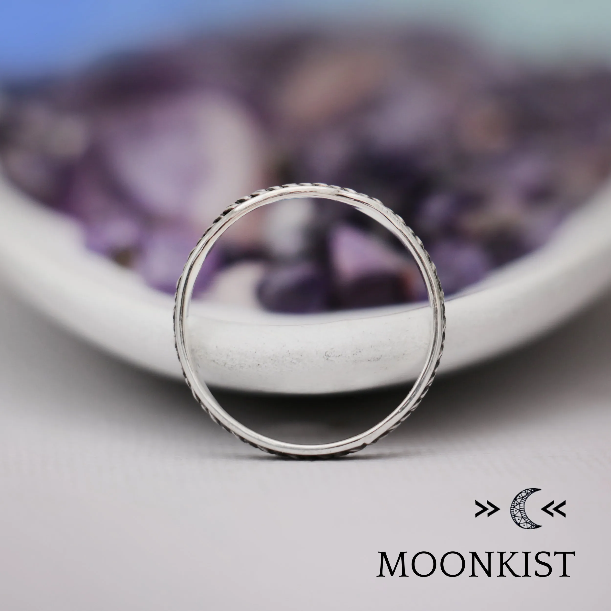 Sterling Silver Love Knot Curved Wedding Ring  | Moonkist Designs