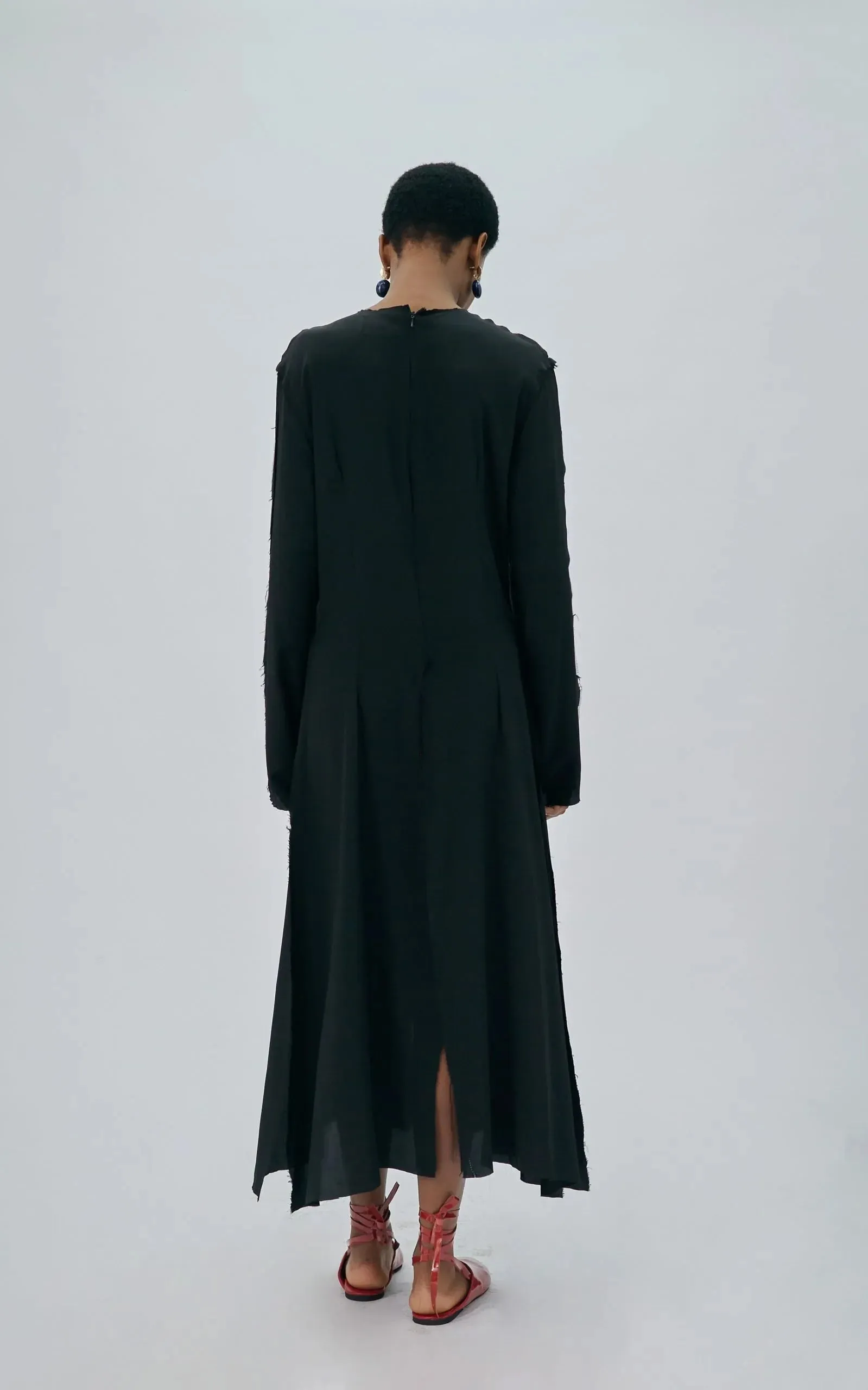 Gaeb Black Silk Crepe Dress