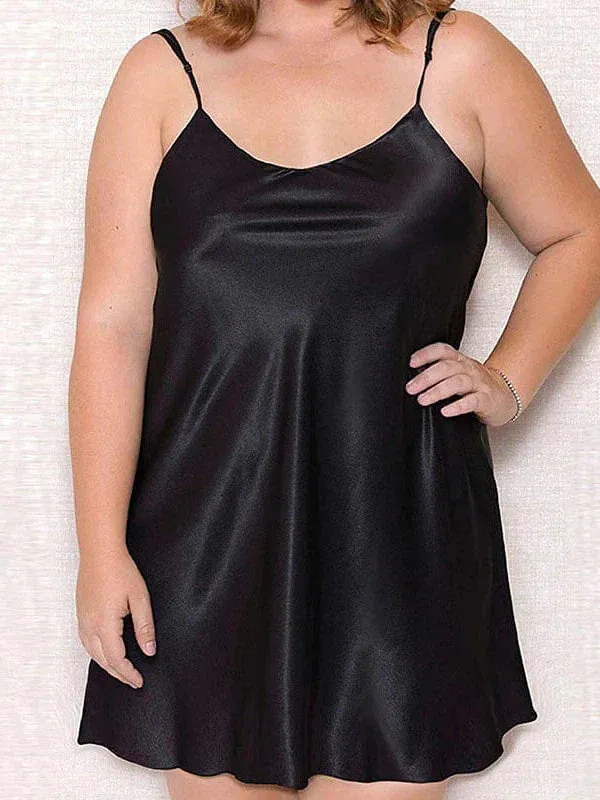 Satin Sleeveless Plus Size Nightgown Dress for Women