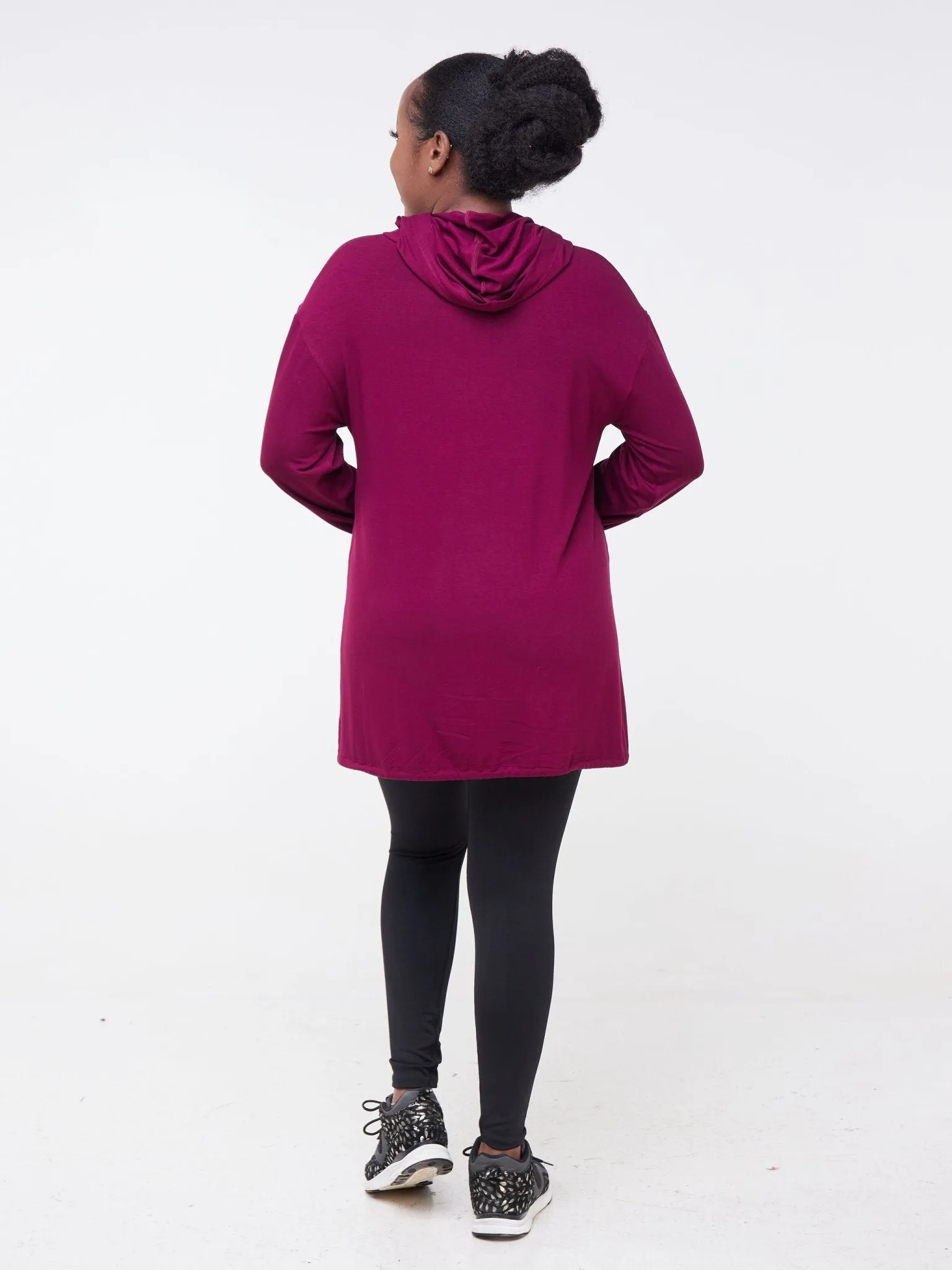 Vivo Fitness Hoodie Tunic  - Burgundy