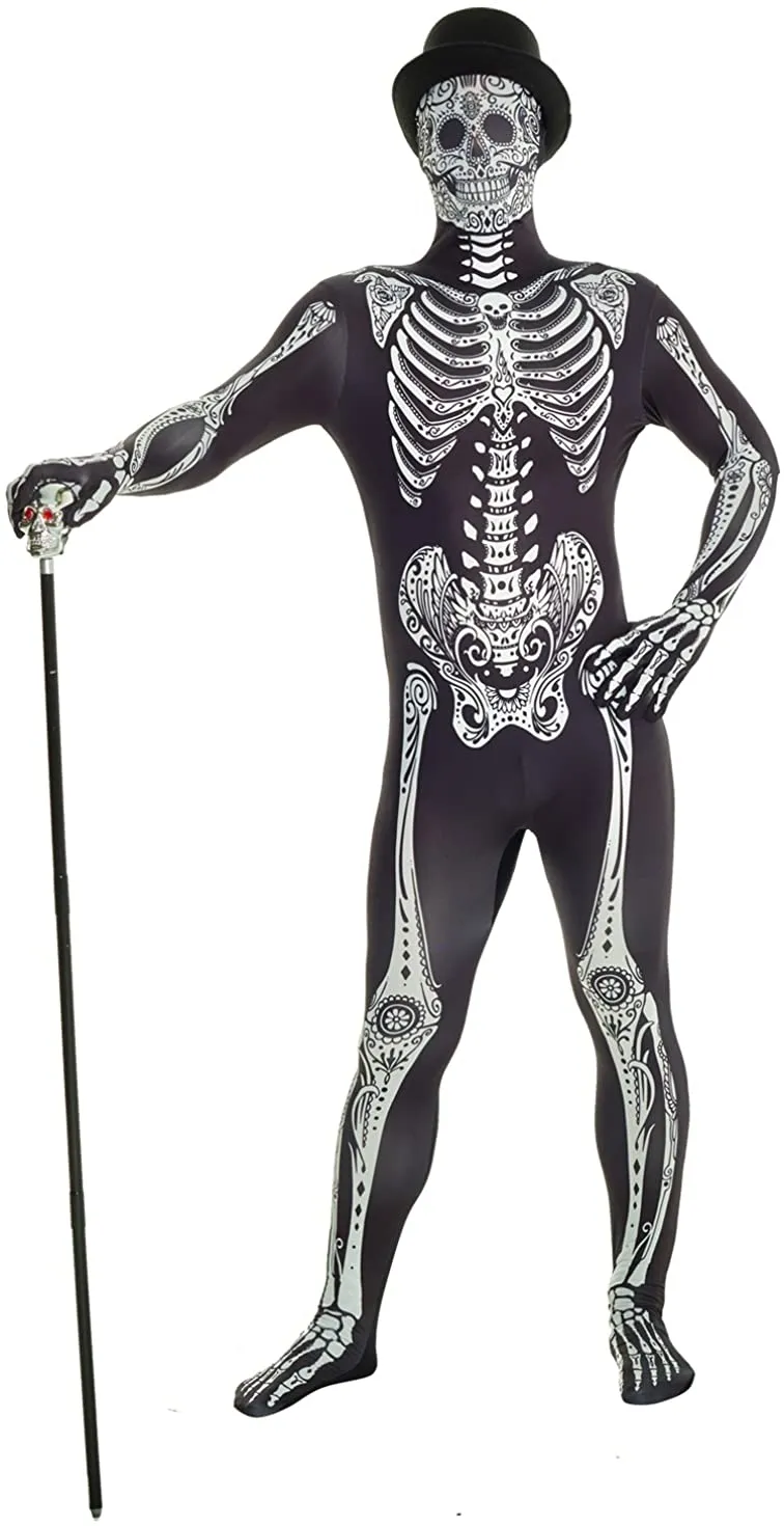 Morphsuits Men's Day of the Dead Adult Costume, DOD XXL