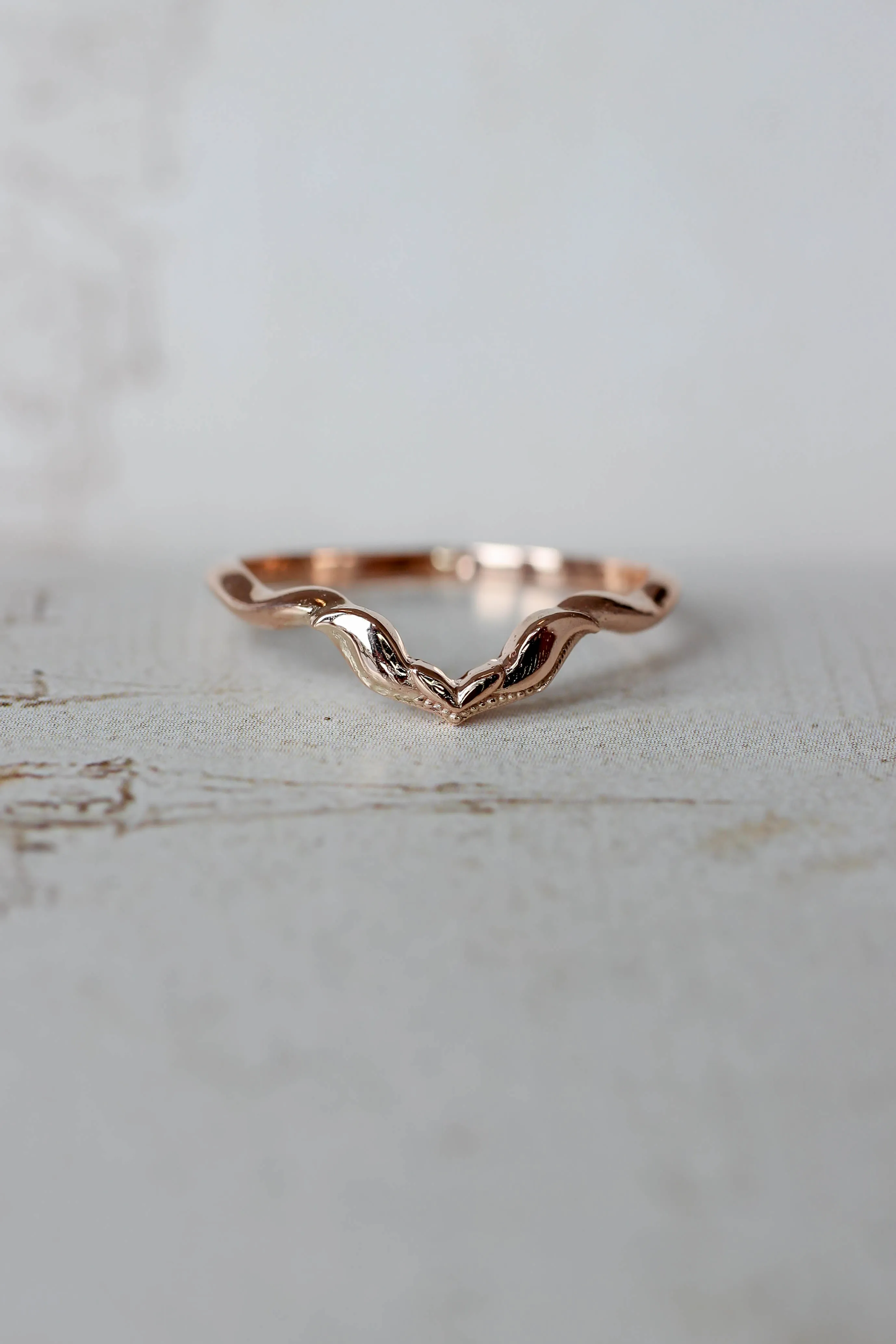 Alternative chevron wedding ring, matching band for Lida