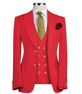 Uebert Red Three Piece Suit