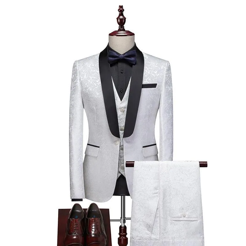 Alfredo Three Piece Tuxedo Suit - Lapel Collar