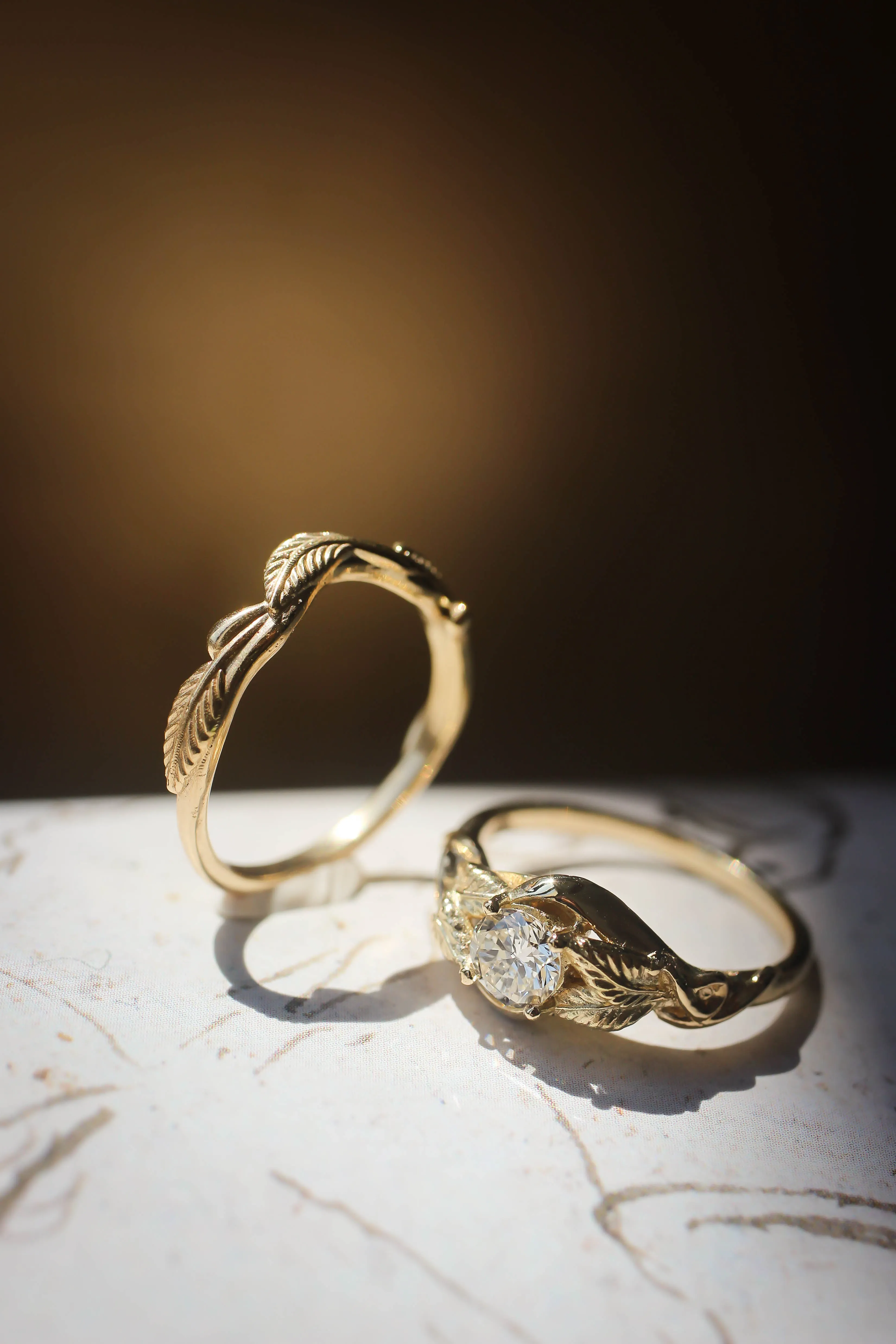 Twig wedding ring, matching band for Azalea