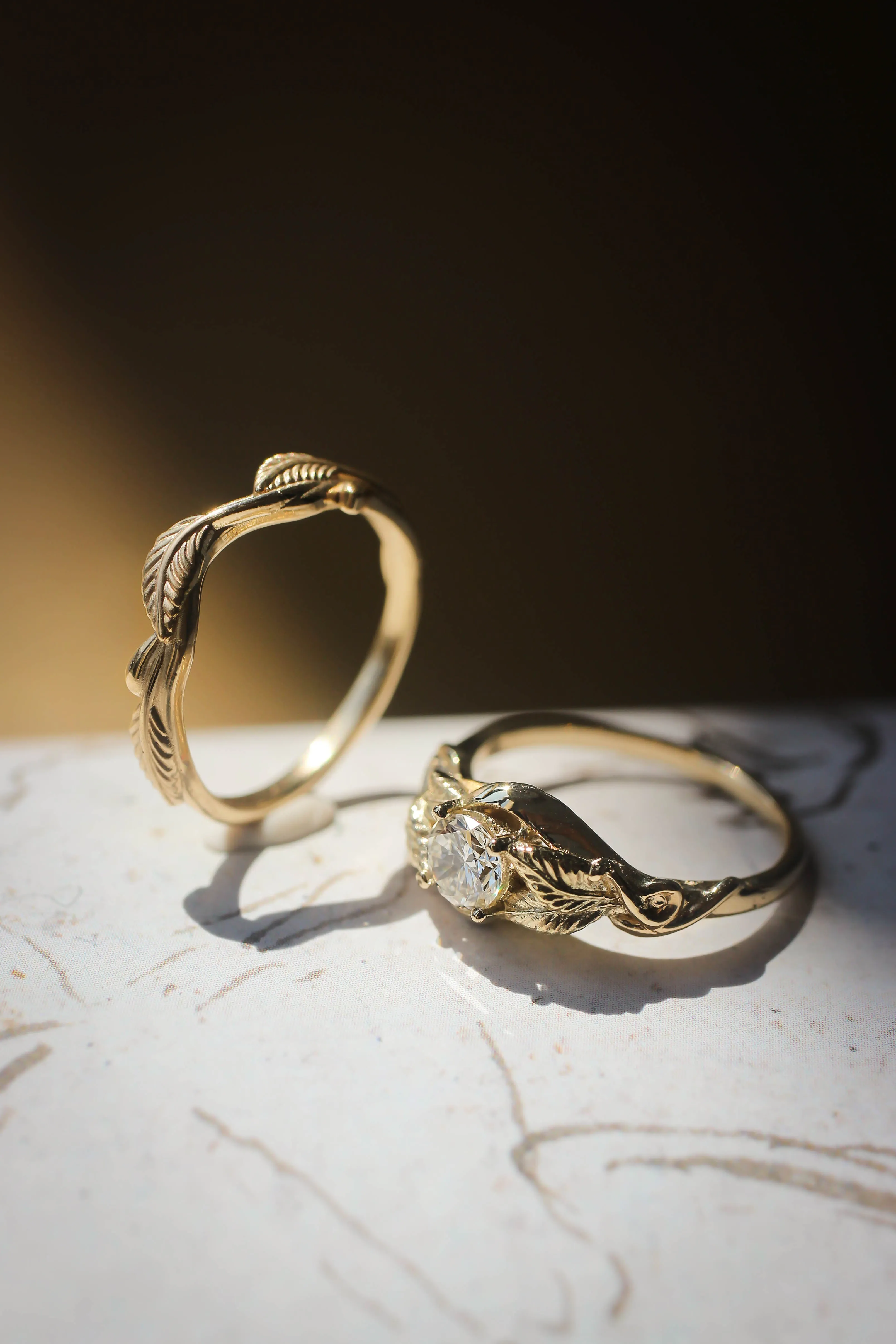 Twig wedding ring, matching band for Azalea